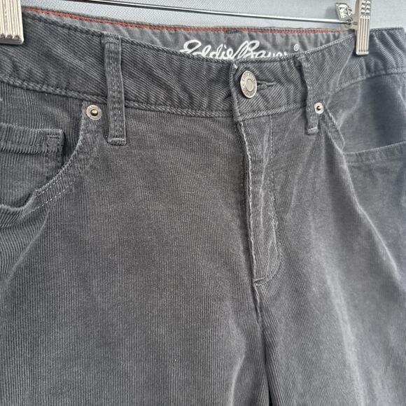 Eddie Bauer Corduroy Pants Women 8 Gray Curvy Bootcut Retro Outdoor School Basic - Picture 3 of 14